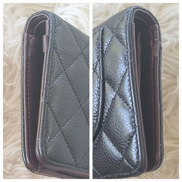 Authentic Gorgeous Chanel Black Matelasse Caviar Wallet- Great Condition